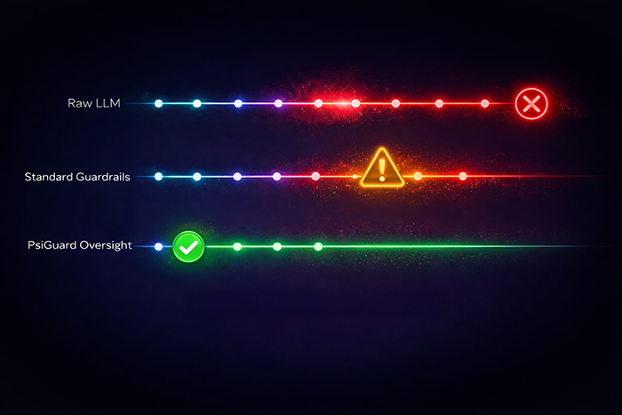 PsiGuard catches problems earlier than standard guardrails